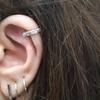 1pc Ear Tragus Cartilage Ring Stainless Steel Barbell With Cz Hoop Cartilage Cuff piercing Helix Daith Rook Lobe Earrings
