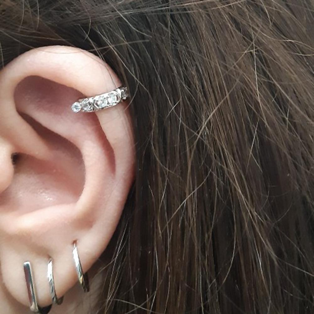 1pc Ear Tragus Cartilage Ring Stainless Steel Barbell With Cz Hoop Cartilage Cuff piercing Helix Daith Rook Lobe Earrings