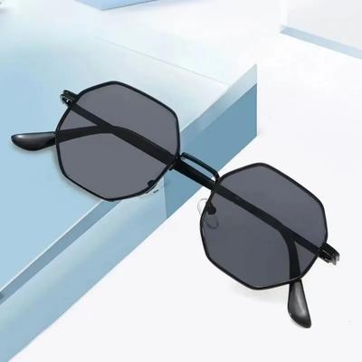 Ochelari de Soare Metalici Poligonali Clasici Retro - Formă Octogonală Ochelari cu Protecție UV400 pentru Bărbați și Femei
