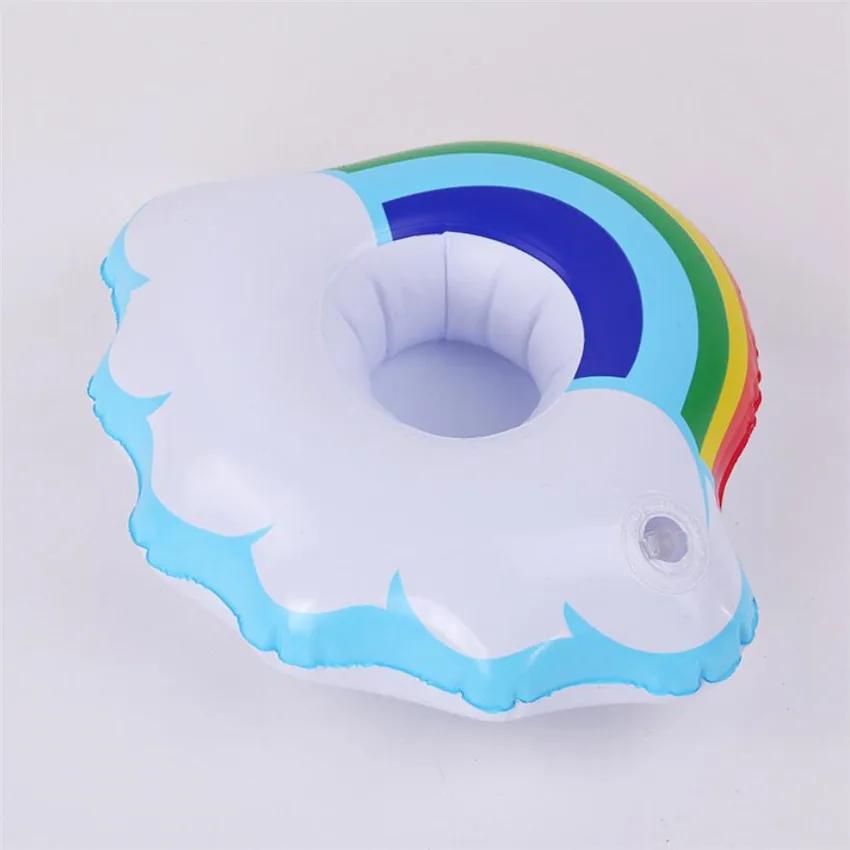 Mini Water Coasters Floating Inflatable Cup Holder Swimming Pool Drink Float Toy Inflatable Circle Pool Coasters Swan Flamingo