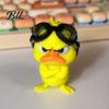 Funny Angry Duckling with Goggles Duck Figurine, Cute Yellow Desk Decoration, Little Standing Figurine for Decor Ornament Shelf, Car Dashboard