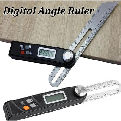 T-Winkel Digitaler Winkelmesser mit 6 Zoll verschiebbarer Edelstahllineal 360 Grad Digitaler Winkelmesser Holzbearbeitung Messwerkzeug