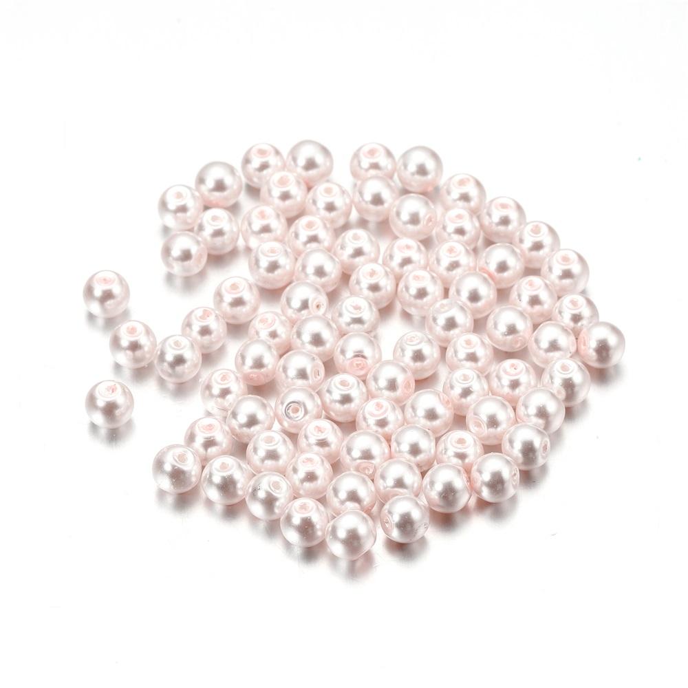 50-100Pcs 4/6/8mm Round Glass Bead Imitation Pearl Beads for DIY Earrings Necklace Jewelry Making Findings Accessories