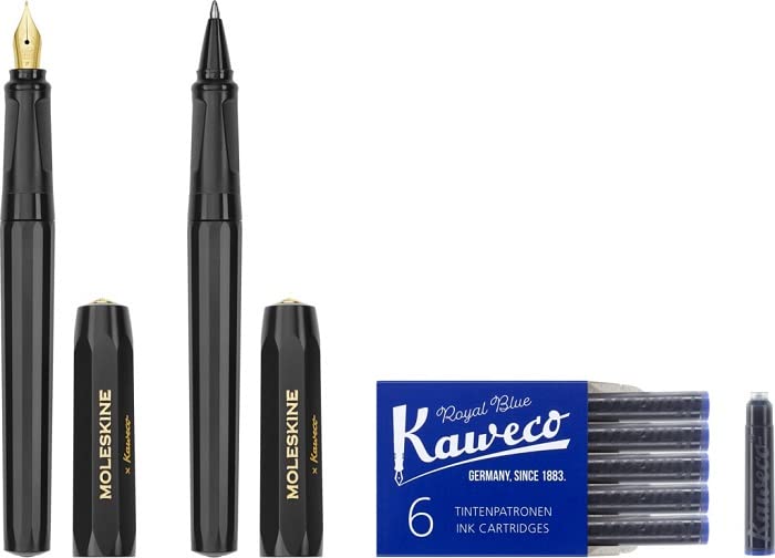 

Moleskine x Kaweco Fountain Pen x Ballpoint Pen Set Black KAWPENSETFBK F-shaped