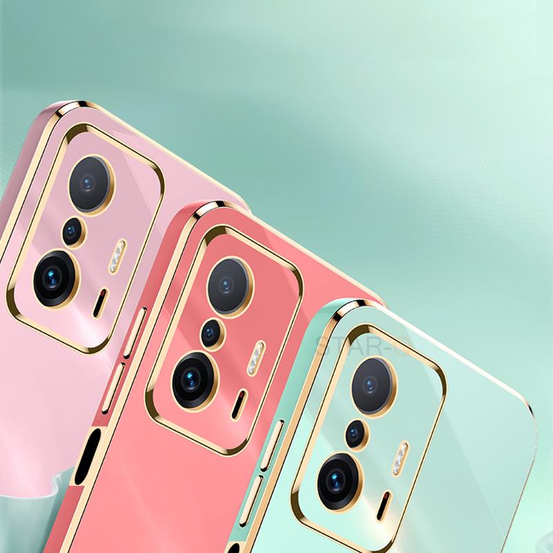 Lyxig Plätering Fyrkantig Stötfångare Ringhållare Telefonfodral För Xiaomi Mi 11t Pro 11 T Silikon Ställskydd På Xiomi Mi11 Mi11t 11tpro