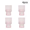 4 PCS Pink Glass Vertical Stripes  Home Decor Candle Holders Wedding Decoration Table Centerpieces Accessories Candlesticks