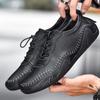Herrenschuhe Hochwertige Outdoor-Sneakers Herren Bequeme Leder Gummiband Freizeitschuhe Männlich Großbritannien Weiche Skateboard Flats