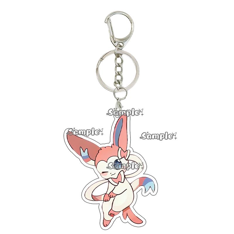 PKM Umbreon Jolteon Glaceon Vaporeon Eevee Anime Cartoon Accessory Acrylic Keychain Backpack Decoration Charm Pendant Gifts Toys