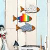 3 Stuks/Set Houten Vissen Kustmuurkunst, Rustiek Handgemaakte Vis Muurdecoratie, Nautische Vis Muursculptuur voor Woonkamer, Strand Meerhuis