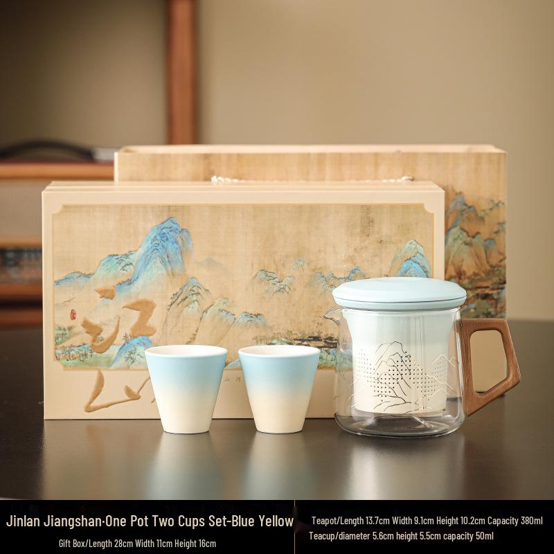 Ceramic Tea Maker with Dual Cup Design - Portable Tea and Water Separation Cup for Office and Business Use. Default Option