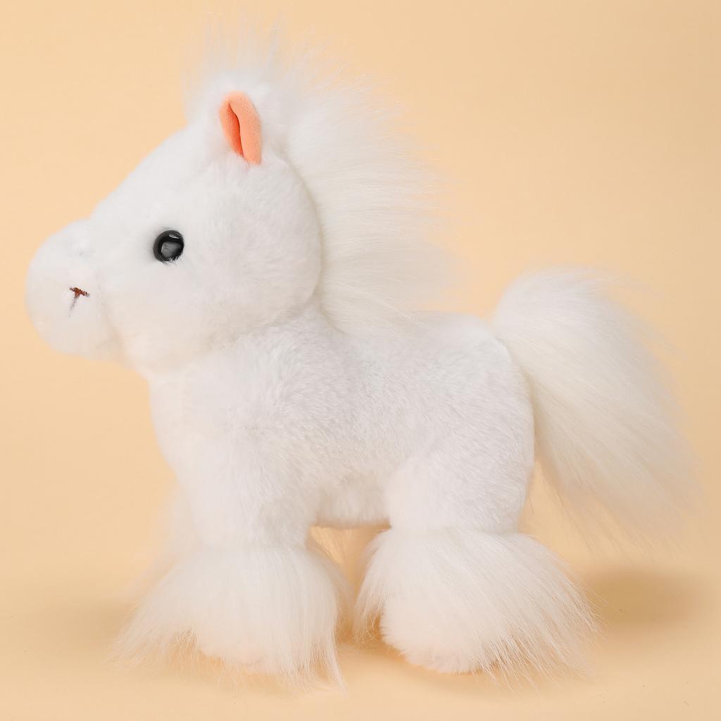 Cartoon Simulation Pony Doll Plush Toy Little White Horse Zodiac Horse Doll Children Accompany Soothing Doll