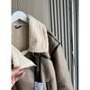 Winter New Arrival Traf Women's Fashion Oversized Belted Skirted Hem Double-Sided Collar Faux Fur Jacket
