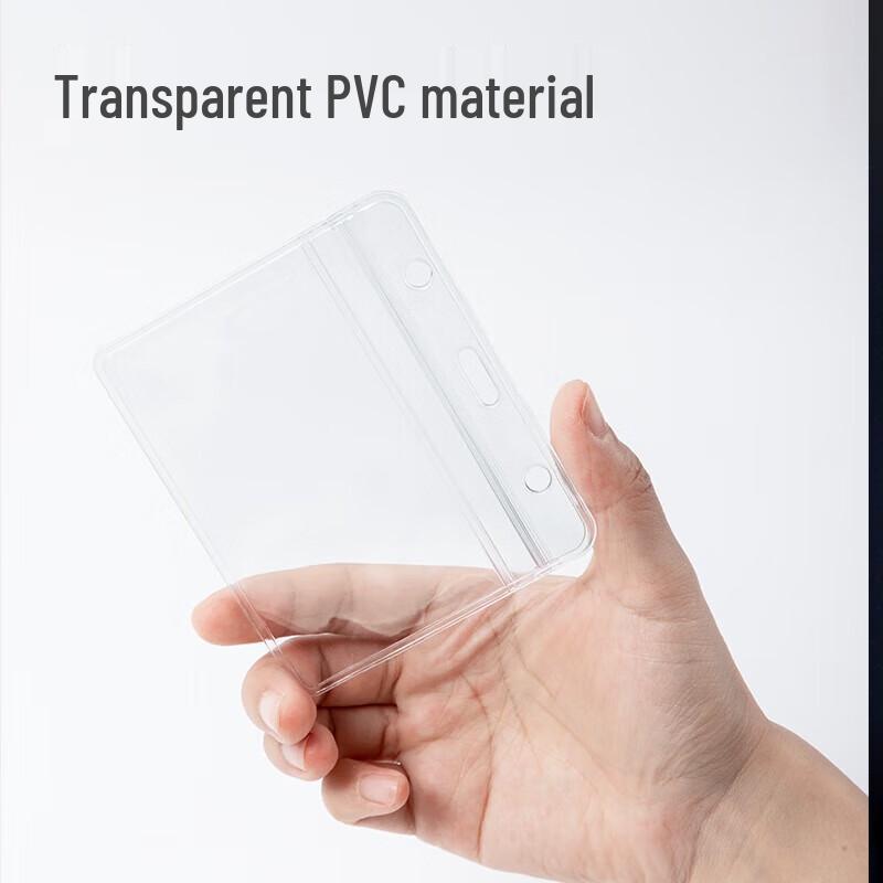 Deli 100-Pack Horizontal Waterproof Transparent ID Card Holder Set