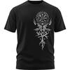 T-shirt Stile Nordico Odin Corvi Valknut Simbolo Bussola Vegvisir Runa 100% Cotone Girocollo Manica Corta Estiva Casual da Uomo