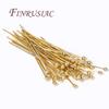 50Pcs/Lot Pins For Jewelry 14K Real Gold Plated 18mm 20mm 26mm 30mm 35mm Pins With Ball For DIY Bracelet Accessories