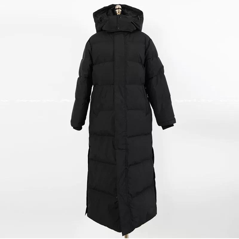 Giacca Lunga Imbottita in Cotone Donna 2025 Nuova Moda Coreana Sopra il Ginocchio Parka Invernale Femminile Spessa Nera Giacca Imbottita in Cotone