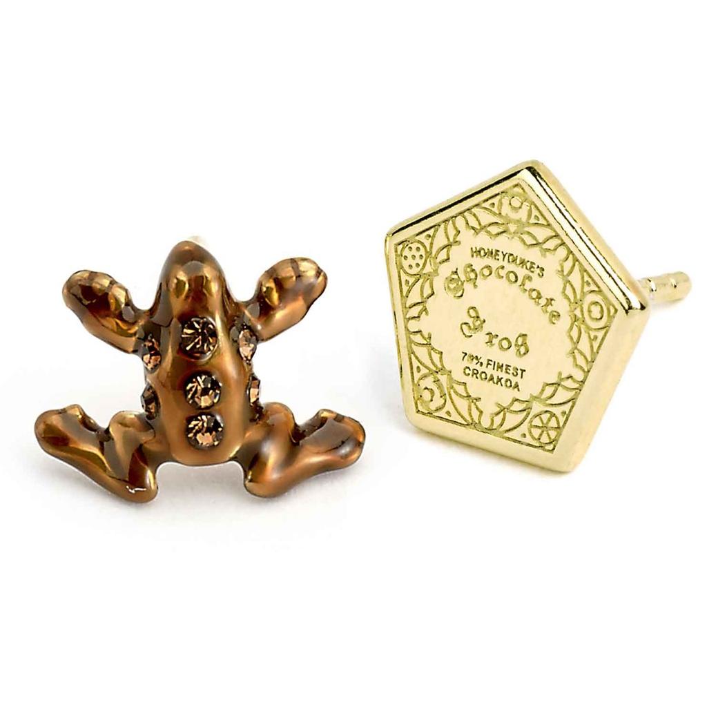 Harry Potter sterling silver chocolate Frog stud earrings with crystal Elements