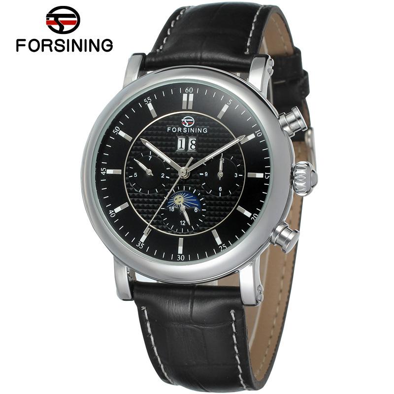 Forsining Herrenmode Freizeit Kalender Tourbillon Automatische Mechanische Uhr
