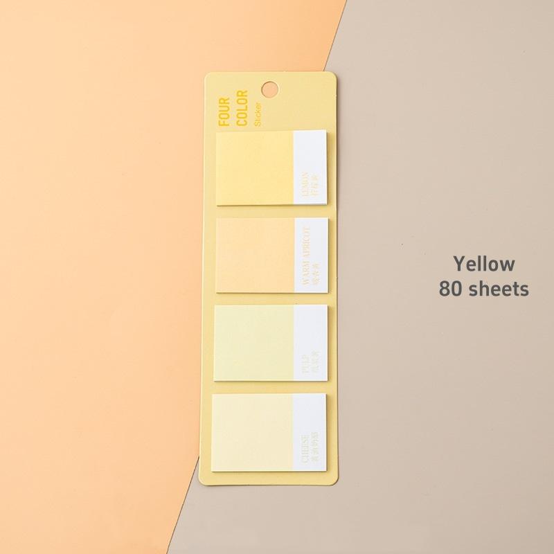 1/4 pièces Notes autocollantes dégradées de couleurs douces, étiquettes carrées, bloc-notes autocollant, agenda