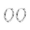 Stainless Steel Square Twist Pattern Earrings - Trendy Unisex Accessory