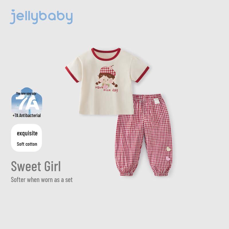 JELLYBABY Girls  Breathable Casual T-shirt & Pants Set 140
