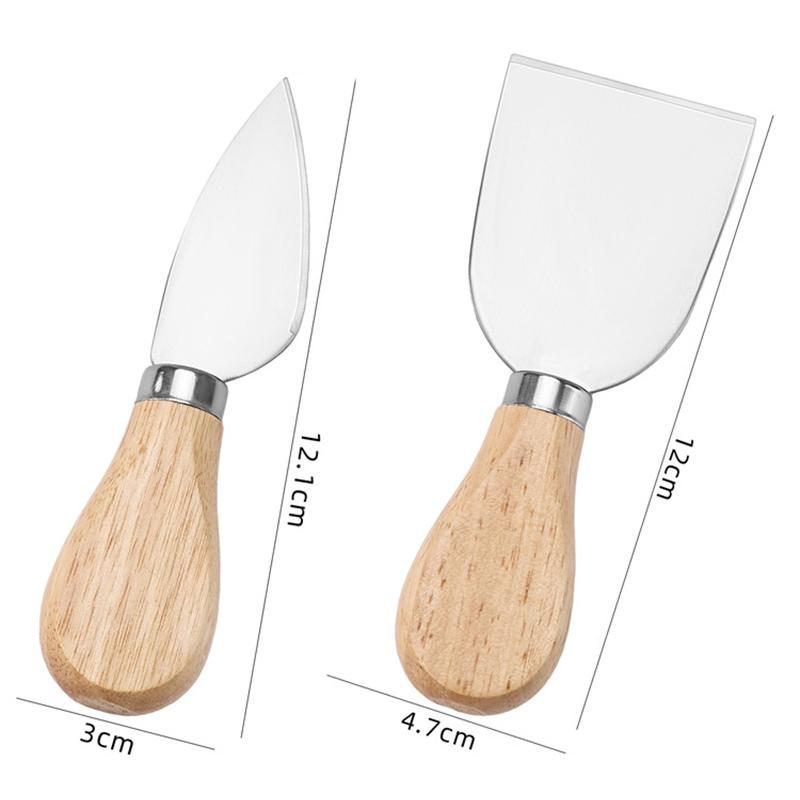 4pcs/set Wood Handle Sets Bard Set Oak Bamboo Cheese Cutter Knife Slicer Cheedse Cutter Useful Cooking Tools Kit Kitchen