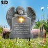 UV-Resistant Angel Garden Stake Angel Shaped Memorial Cherub Yard Sign  Adding Solemn Atmospheres