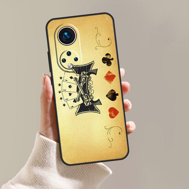 Spades Poker Play Cards Ace Case For Honor Magic 8 6 5 7 Pro X9d X9c X9b X9a X8c X8b Win RT 50 70 90 200 400 Lite Cover