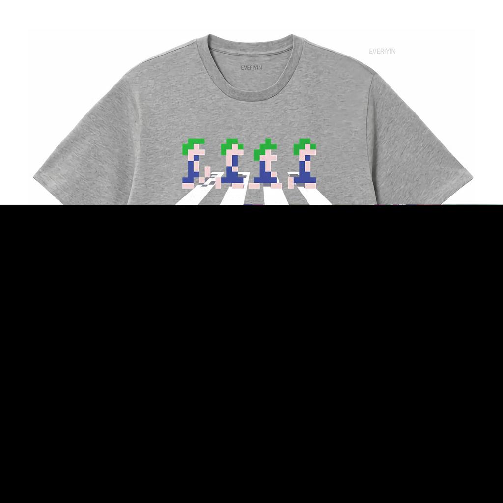 Retro 8Bit Pixel Lemmings Road Video Game Gamer T Shirt Geek Nerd Gaming Style Vintage Washed Top For Everyday Wear Fashion