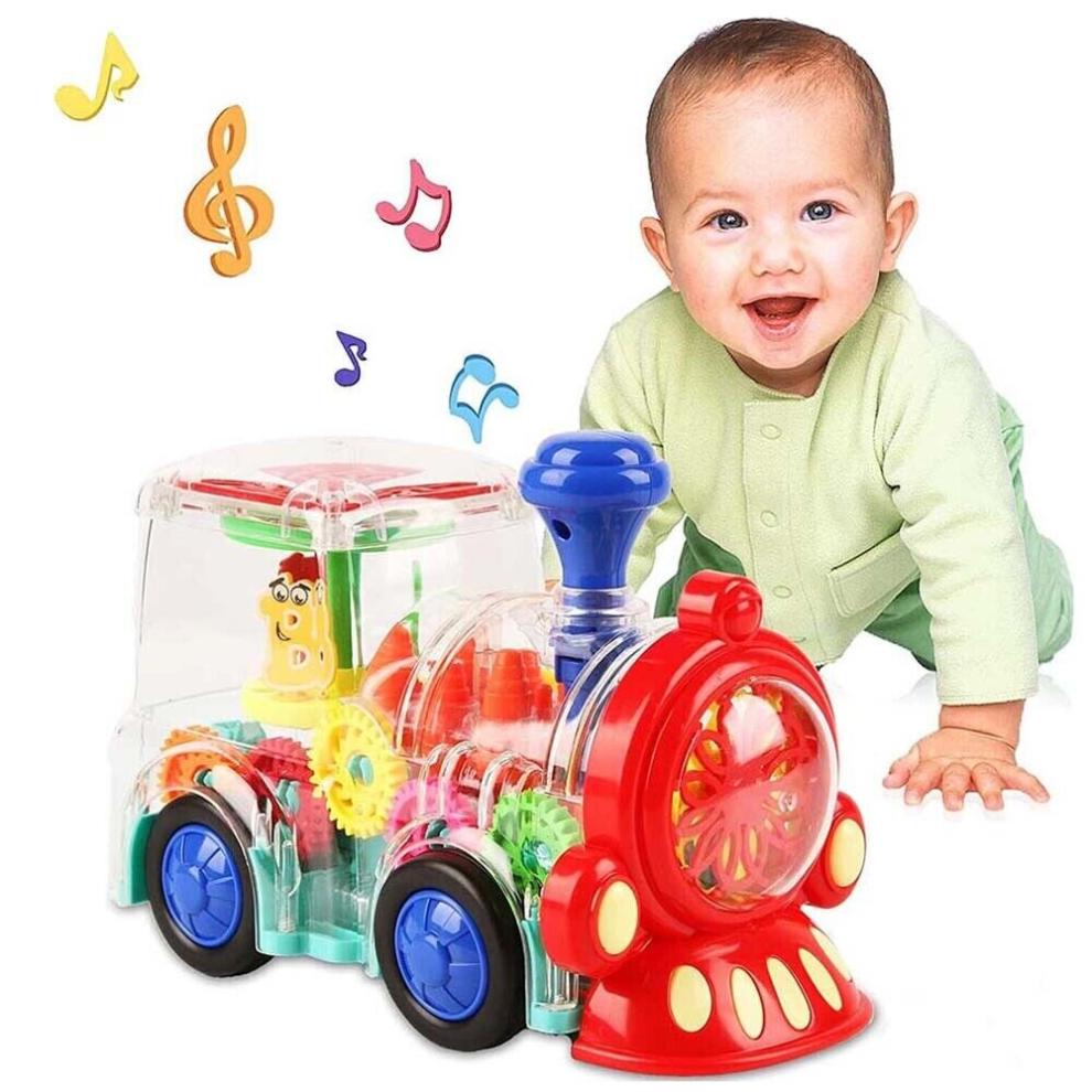 Electric Train Toy for Babies 1-3 Years - Lights, Sounds, Safe ABS BPA-Free, Promotes Motor Skill Development