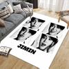 Park Jimin Flannel Printed Carpet, Home Sofa Decoration for Living Room & Bedroom, Non‑Slip Play Flannel Floor Mat for Game Room