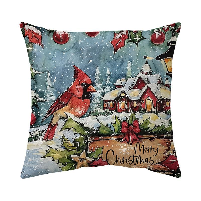 

Рождественская наволочка для диванной подушки с принтом снеговика, льняная наволочка, наволочка для автомобильной подушки 45 * 45Cm without core