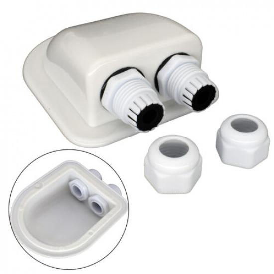 Solar Panel Roof Top Waterproof Double Hole Entry Gland Cable Box For RV Yacht