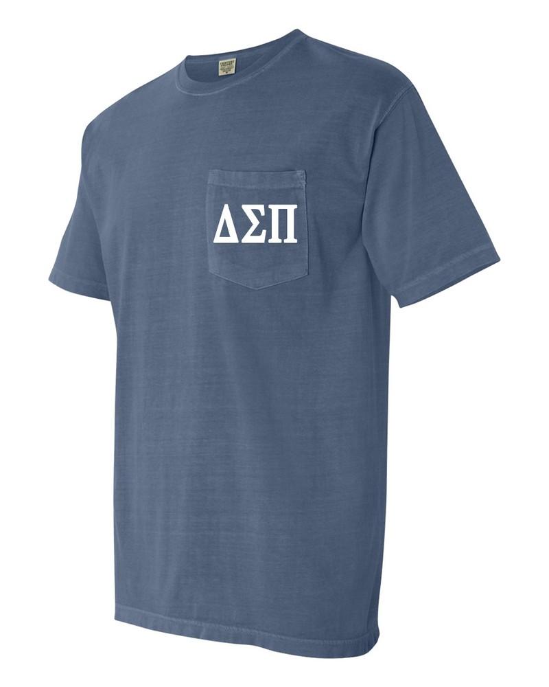 

Delta Sigma Pi Business Fraternity COMFORT COLORS POCKE - NEW Unisex T-Shirt XXXL