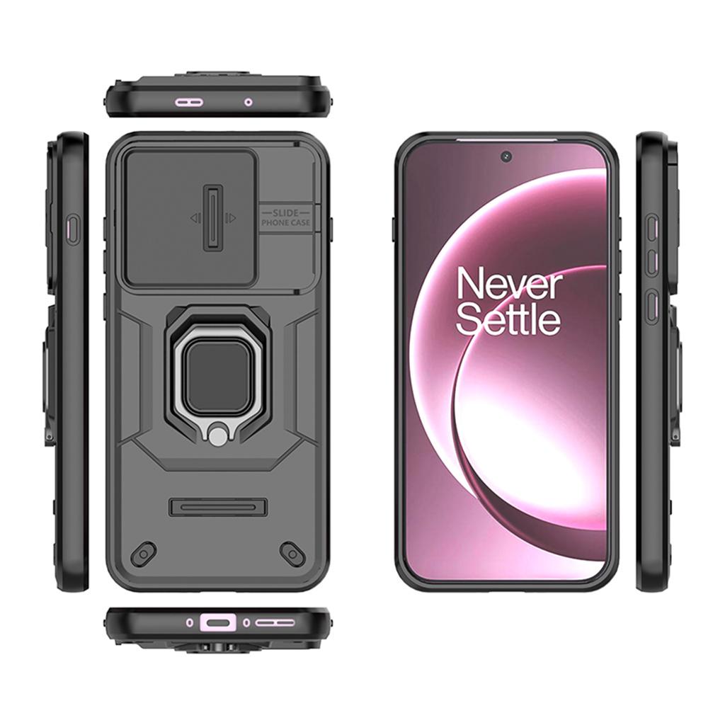 For OnePlus 15 5G Case PC + TPU Kickstand Phone Protector with Lens Cover