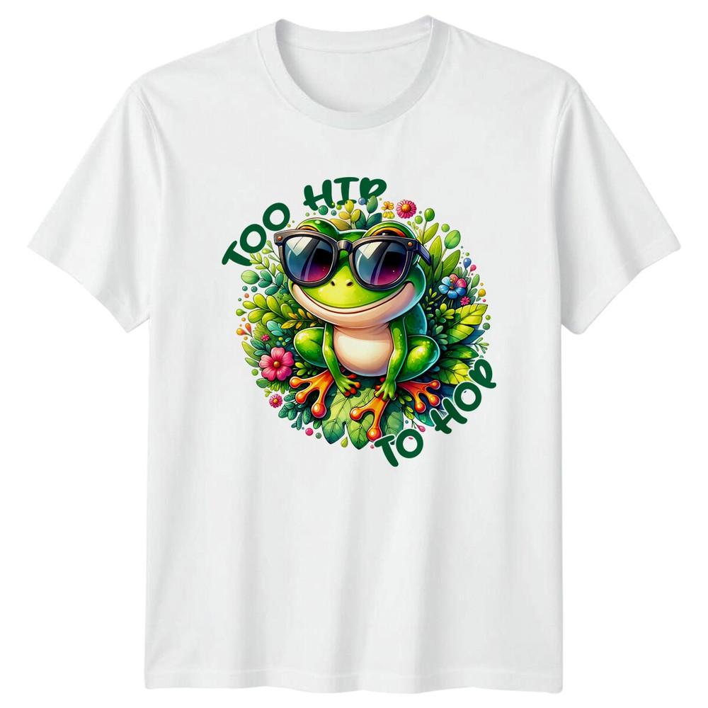 Funny Frog Wearing Shades Too Hip To Hop Pun TShirt S