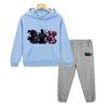 Autumn Black Panther Hoodie Fleece Sweatshirt Kawaii Jacket 2pcs pullover+Pant Boy Girls Hooded Spors Sets Kids Boutique Clothes