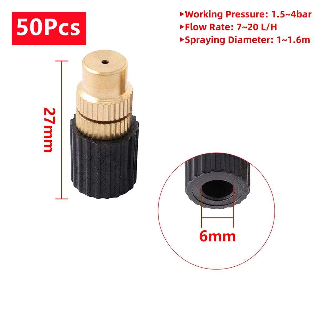 Brass Atomization Mist Nozzle 4/7mm 6mm 8mm Interface Barb Spray Head Garden Greenhouse Irrigation Cooling Humidifying Sprinkler