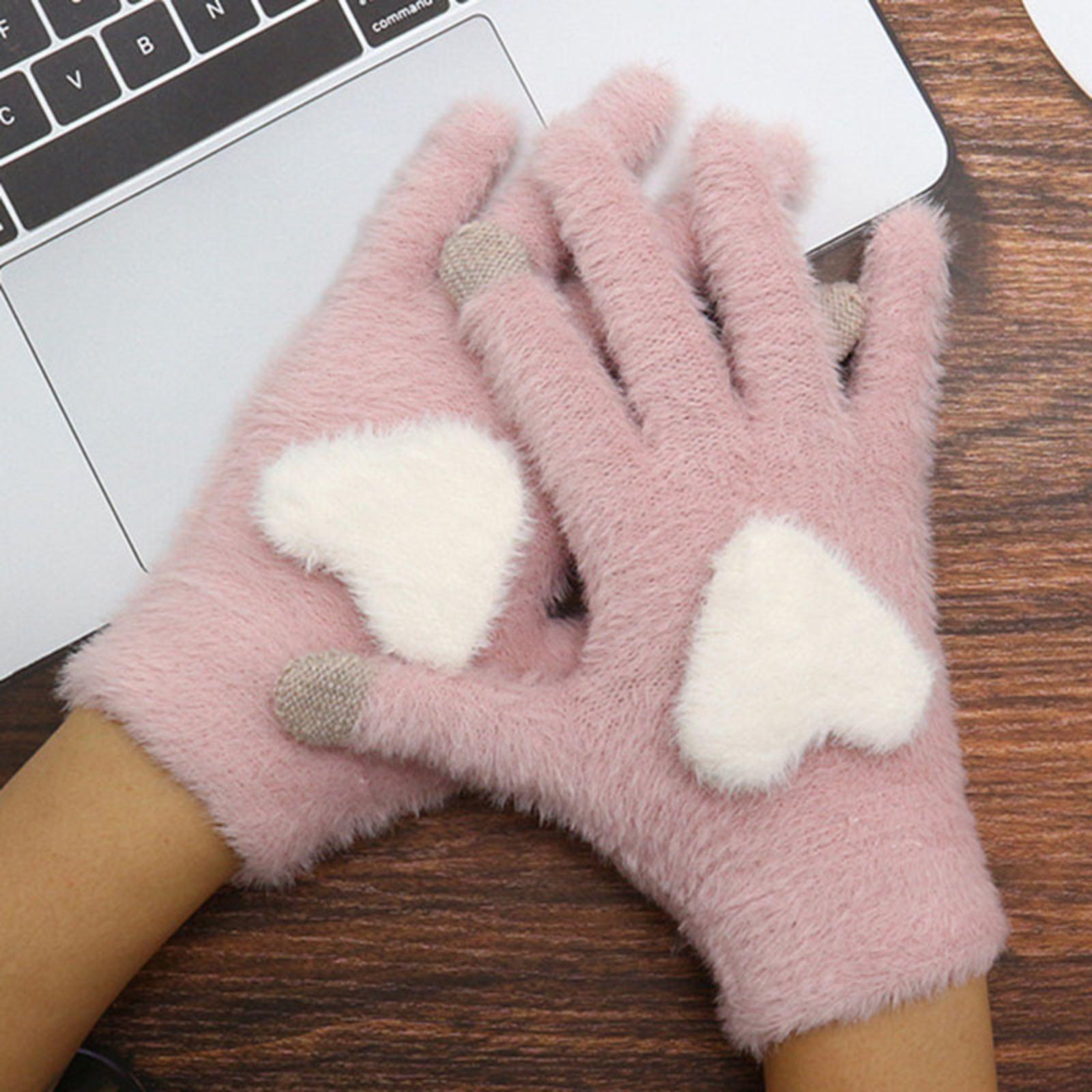 Зимние перчатки Плюс бархатные Толстые Защищающие от холода Велосипедные Сетчатые Вязаные перчатки Теплые Перчатки унисекс One Size