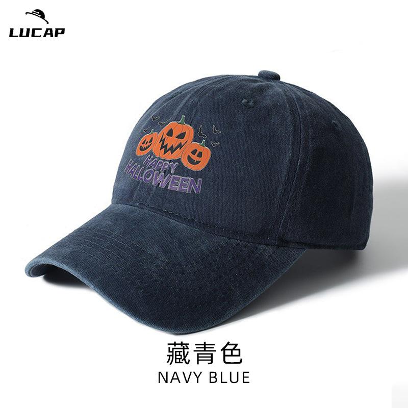 

Adult baseball cap, deep top, wide brim, small face, hot-selling sunshade, sunscreen, washed pure cotton men s and women s baseball cap one size fits all тёмно-синий