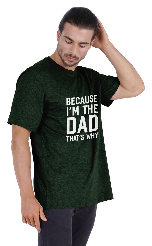Inkmeso Men  s Graphic Printed   Because I'm The Dad That's Why   Novelty Sarcastic Tshirt Crew Neck Tee For