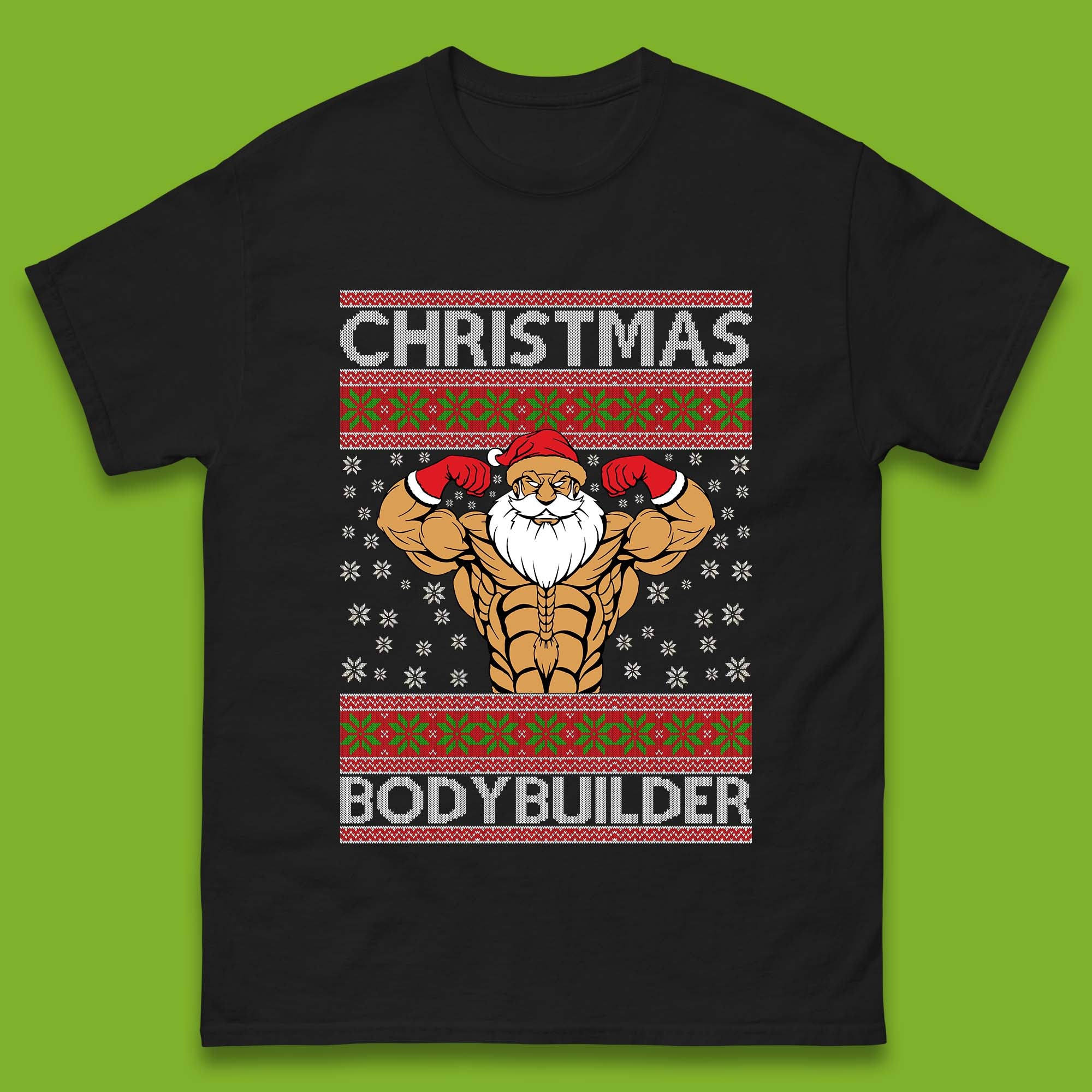 Ugly Christmas Bodybuilder Mens T-Shirt Womens Tops Tees 4XL