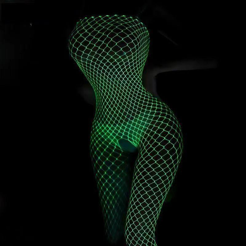 Luminous Fishing Net Stockings Sexy Hollow Out Bar Base Layer Tights Glowing Night Stockings Cool Sexy Fishnet Tights