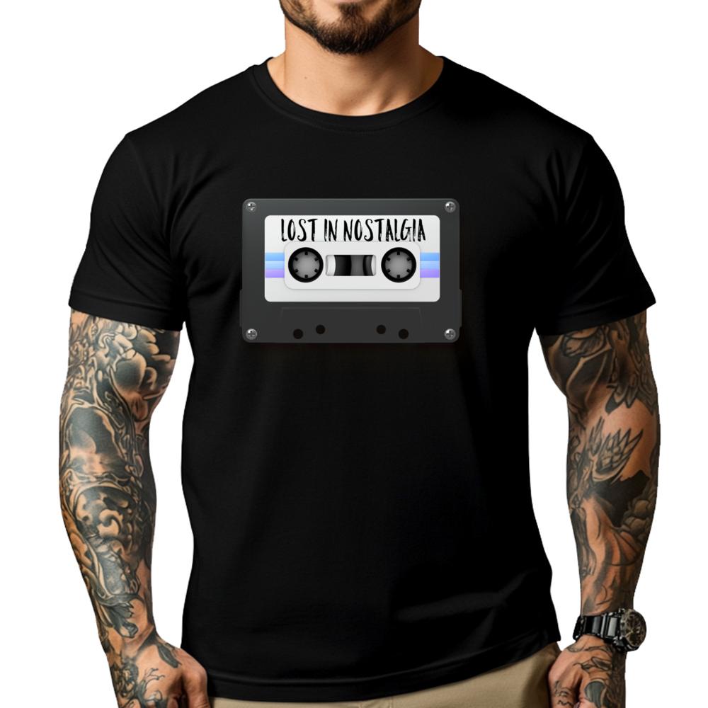 

Lost In Nostalgia Cover Band Cassette Men Graphic Tees Harajuku T Shirts Luxury Clothing Breathable Printed - Men s Summer Co... S разноцветный