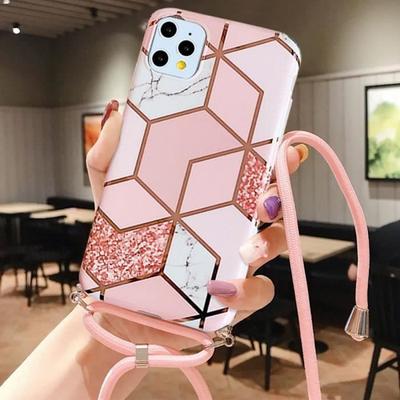 Phone Case - BOOLING - for iPhone 11 Pro Max - Glossy Pink - Marble Pattern - Scratch-Resistant Shockproof