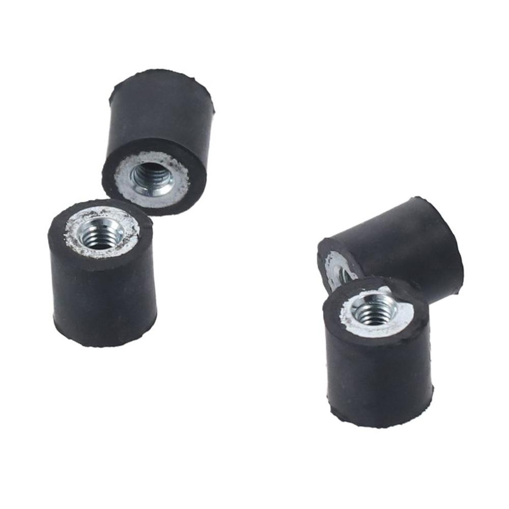 

4Pcs Useful Round Rubber Mounts Black Female Vibration Isolator Shock Absorber Garage Motor, Car Boat M4xD10mmxH10mm
