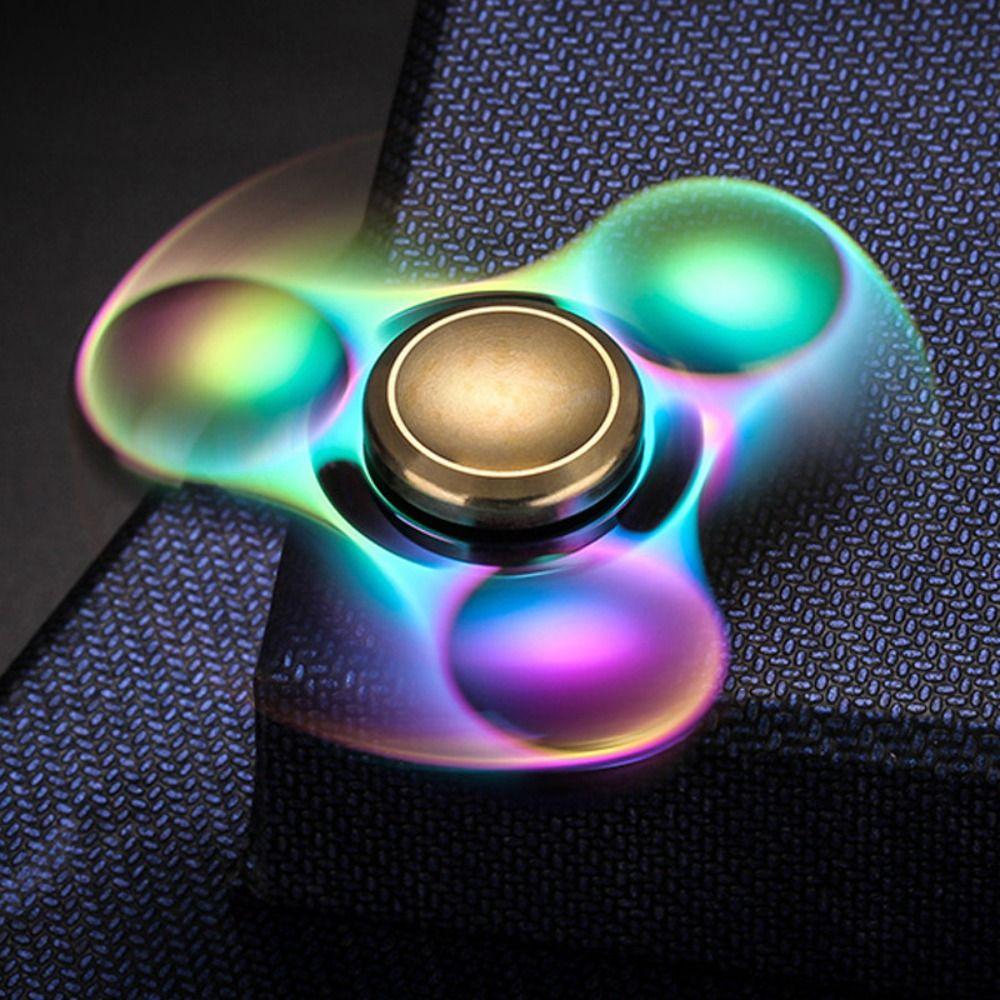 Plating Colorful Fingertip Gyroscope Copper Cap Fingertip Toy Sensory Toy Hand Spinner  School
