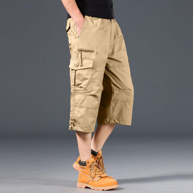 

Men s Plus Size Summer Cargo Shorts - Pure Cotton, Multi-Pocket, Casual Sport Capri. 5XL