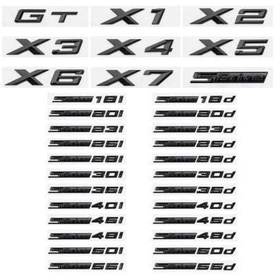 Car Emblem Sticker 3D ABS Glossy Black SDrive18i 20i 23i 25i 28i 30i 35i 40i 45i 50i 55i For X1 X2 X3 X4 X5 X6 X7 GT