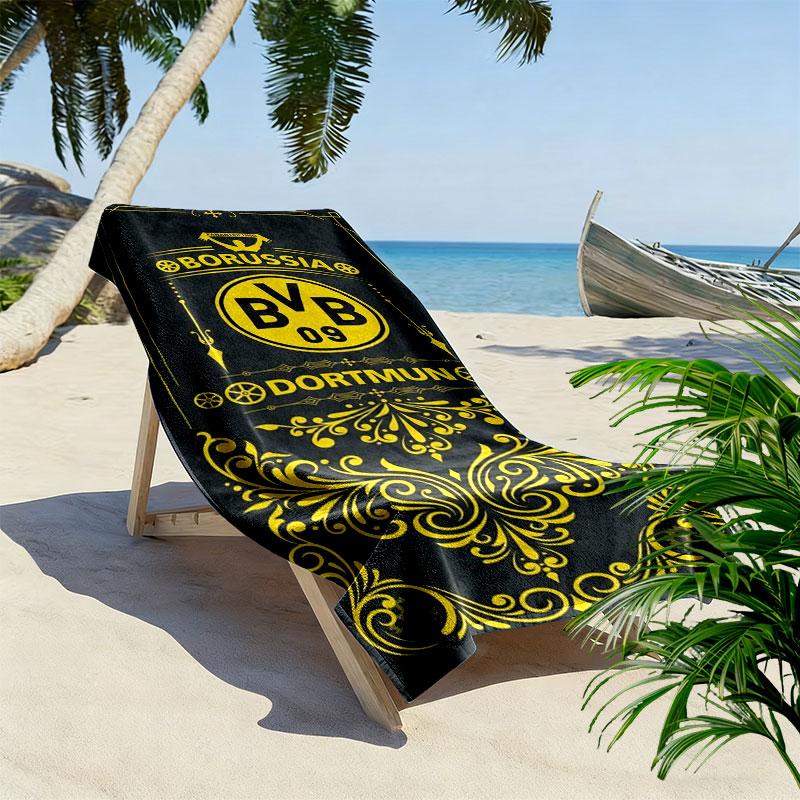 Borussia Print Beach Towel, Large Soft Quick Dry Towel for Beach Camping Swimming
